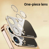 High Quality Leather Camera Lens Full Protection Plating Silicone Case For iPhone 14 13 series