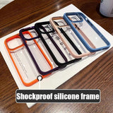 Hollow Fliping Lens Bracket Transparent Acrylic Shockproof Case for iPhone 14 13 12 series