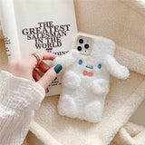 Hot Luxury 3D Cartoon Plush Melody Cinnamoroll Dog Doll Soft Silicon Case for iphone 11 Pro Max