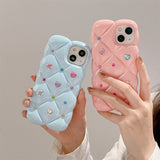 Glitter Diamond Rhombus Lattice Love Heart Case For iPhone 14 13 12 series