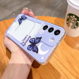 Butterfly Colorful Card Slot Wallet Case For Samsunag S23 S22 series