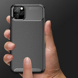 Carbon Fiber Texture Soft Silicone Shockproof Back Cover for iPhone 11 Pro 11 Pro Max
