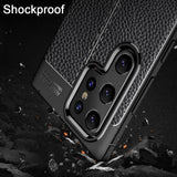 Leather Texture Silicone Shockproof Case for Samsung S23 S22 S21 Ultra Plus