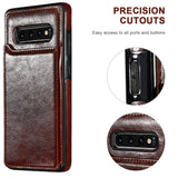 Luxury Leather Wallet Case For Samsung S10 S10E S10 Plus