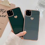 Electroplated Love Heart Phone Case Soft TPU Silicone Back Cover For iPhone 11 Pro Max