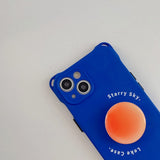 Sun Rise on The Blue Case With Hand Strap For iPhone 14 13 12 series
