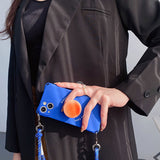 Sun Rise on The Blue Case With Hand Strap For iPhone 14 13 12 series