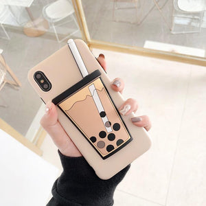 Korean Bubble Tea Phone Case for iPhone X XS MAX XR 7 8 Plus