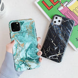 Vintage Classic Cracked Marble Case Matte Soft IMD Back Cover For iPhone 11 Pro Max XR XS Max