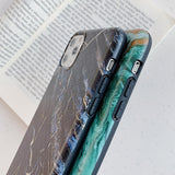 Vintage Classic Cracked Marble Case Matte Soft IMD Back Cover For iPhone 11 Pro Max XR XS Max