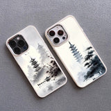 Art Painting Landscape Silicone Soft Case For iPhone 15 14 13 12 Series