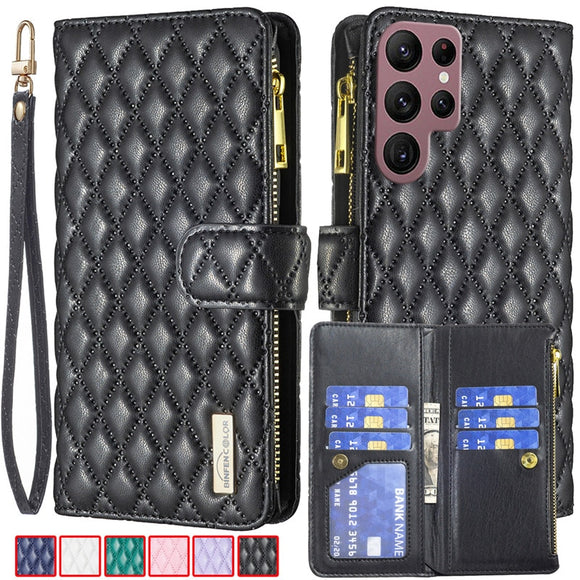 Lanyard Flip Leather Wallet Case for Samsung Galaxy S22 S21 S20 series