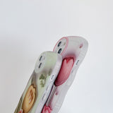 Large Wave Border Silicone Tulip Case For iPhone 14 13 12 series