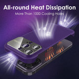 Large Lens Borderless Heat Dissipation Mesh Cooling Shockproof Case For iPhone 14 13 12 series