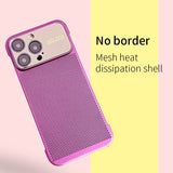 Large Lens Borderless Heat Dissipation Mesh Cooling Shockproof Case For iPhone 14 13 12 series