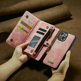 Wrist Strap Detachable Wallet Leather Case For iPhone 15 14 13 12 Series