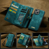 Wrist Strap Detachable Wallet Leather Case For iPhone 15 14 13 12 Series