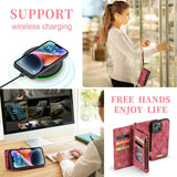 Wrist Strap Detachable Wallet Leather Case For iPhone 15 14 13 12 Series