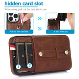 Leather Card Holder Wallet Case For iPhone 14 13 12 series