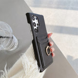 Leather Texture Wallet Card Holder Case With Ring Stand For Samsung Galaxy S23 S22 S21 series