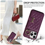 Crossbody Lanyard Flip Leather Wallet Case With Metal KickStand Ring for iPhone 15 14 13 12 series