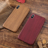 Wood Grain PU Case Cover For Iphone X XS XR XS Max 6 6S 7 7plus 8 Plus