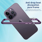 Metal Frame Color Contrast Shockproof Lens Glass Case for iPhone 15 14 13 Series