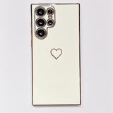 Heart Leaf Pattern Cute Solid Color Case for Samsung Galaxy S23 S22 Ultra Plus