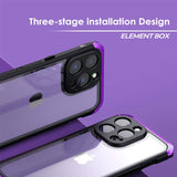 Luxury Aluminum Silicone Frame Transparent Glass Back Case For iPhone 14 13 series