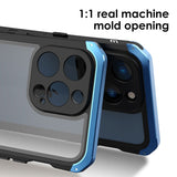 Luxury Aluminum Silicone Frame Transparent Glass Back Case For iPhone 14 13 series