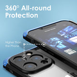 Luxury Aluminum Silicone Frame Transparent Glass Back Case For iPhone 14 13 series