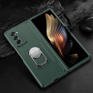 Luxury Armor Shockproof Ring Holder Flip Case For Samsung galaxy Z Fold 2