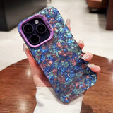 Luxury Bling Glitter Dream Shell Marble Soft Bumper Hard Acrylic Case For iPhone 15 14 13 12 series