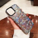 Luxury Bling Glitter Dream Shell Marble Soft Bumper Hard Acrylic Case For iPhone 15 14 13 12 series