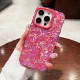 Luxury Bling Glitter Dream Shell Marble Soft Bumper Hard Acrylic Case For iPhone 15 14 13 12 series