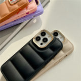 Luxury Down Jacket Soft Silicone Shockproof Case For iPhone 14 13 12 series