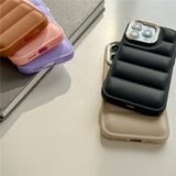 Luxury Down Jacket Soft Silicone Shockproof Case For iPhone 14 13 12 series