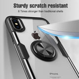 Luxury Car Holder Ring Case For iPhone X XS XR Max Bumper Frame Glass Back