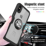 Luxury Car Holder Ring Case For iPhone X XS XR Max Bumper Frame Glass Back