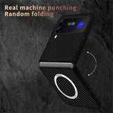 Carbon Fiber Pattern Magsafe Magnetic Wireless Charging Hard Case for Samsung Z Flip 4 3