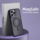Luxury Carbon Fiber Magnetic Magsafe Wireless Charging Matte Case For iPhone 14 13 12 series