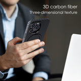 Luxury Carbon Fiber Texture Bracket Ring Magnetic Stand Magsafe Wireless Charging Case For iPhone 14 13 series