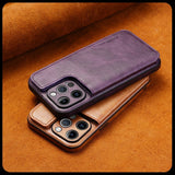 Luxury Card Slot Leather Camera Protective Stand Flip Case for iPhone 14 13 12 series