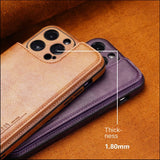 Luxury Card Slot Leather Camera Protective Stand Flip Case for iPhone 14 13 12 series