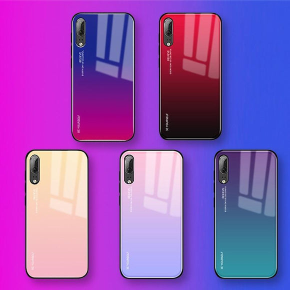 Luxury Colorful Case For Huawei P30 P30 Pro P20 Lite Mate With Tempered Glass