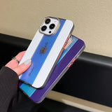 Colorful Laser Leather Texture Metal Lens Ring Matte Case For iPhone 14 13 12 series