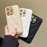 Luxury Down Jacket Camera Protect Shockproof Soft Case For iPhone 15 14 13 12 series