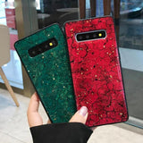 Luxury Bling Sequin Gold Foil Marble Epoxy Soft Silicone Case For Samsung Galaxy Note 10 Series