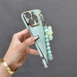 Luxury Flower Bracelet Holder Plating Soft Case For Samsung Galaxy S23 S22 S21 Ultra Plus