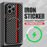 Luxury For Magsafe Charging Shockproof Carbon Fiber Pattern Case For iPhone 14 13 12 series